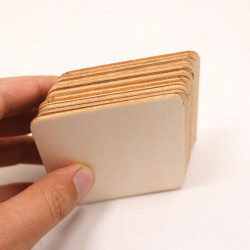 Blanka dryckesunderlägg i trä för DIY - 6cm - 10-pack - Coaster