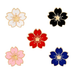 Brosch - Pin - Blomma - Blå