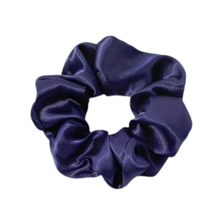 Hårsnodd - Scrunchie - Satin - 12cm - Marinblå