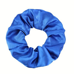 Hårsnodd - Scrunchie - Satin - 9cm - Havsblå