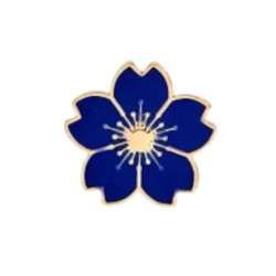 Brosch - Pin - Blomma - Blå