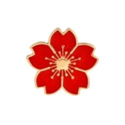 Brosch - Pin - Blomma - Röd