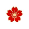 Brosch - Pin - Blomma - Röd