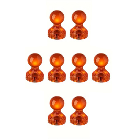 Kylskåpsmagnet - Kartnålsmagnet - Akryl - 8st - Orange