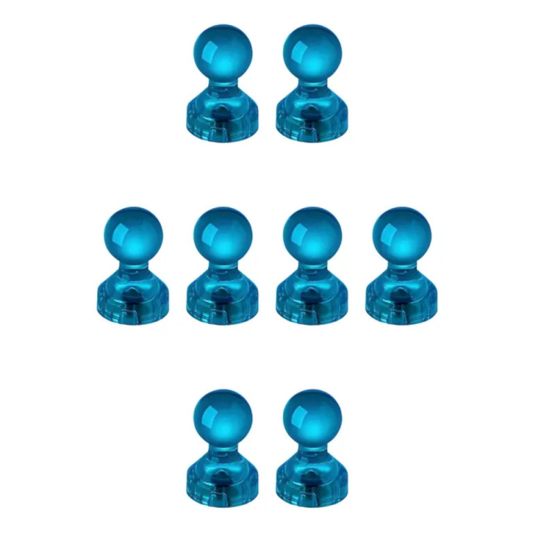 Kylskåpsmagnet - Kartnålsmagnet - Akryl - 8st - Turkos Kylskåpsmagnet - Kartnålsmagnet - Akryl - 8st - Turkos