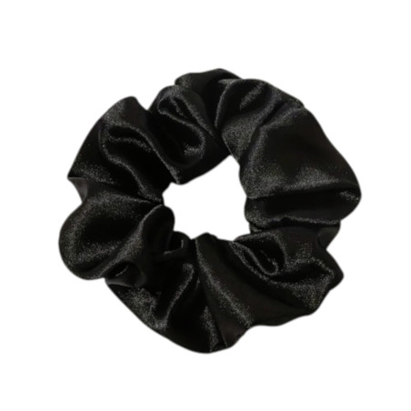 Hårsnodd - Scrunchie - Satin - 12cm - Svart