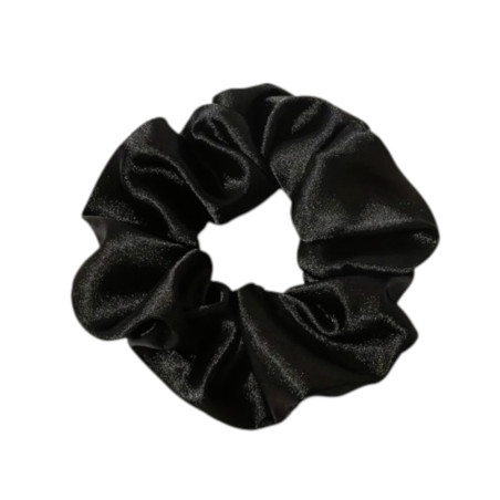 Hårsnodd - Scrunchie - Satin - 9cm - Svart