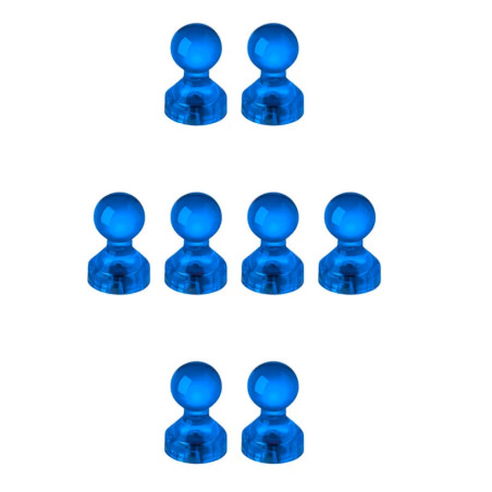Kylskåpsmagnet - Kartnålsmagnet - Akryl - 8st - Blå