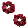 Hårsnodd - Vinröd - Scrunchie - Satin - 9cm - Dubbelpack