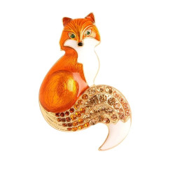 Brosch - Räv - Orange