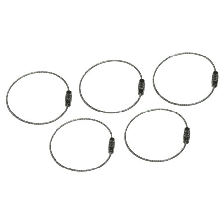 Nyckelring ståltråd - Silver - 50mm - 1,5mm - Familjepack - 5st