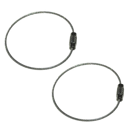 Nyckelring ståltråd - Silver - 50mm - 1,5mm - Dubbelpack