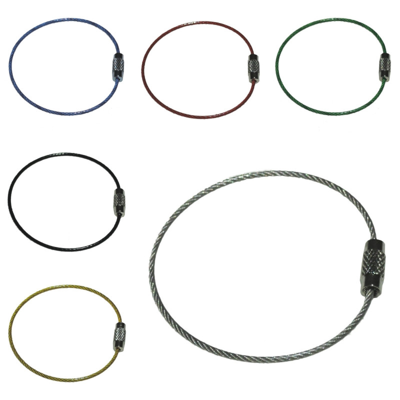 Nyckelring i ståltråd - 50mm diameter -1,5mm tjocklek - Flera färgval Nyckelring i ståltråd - 50mm diameter -1,5mm tjocklek - Flera färgval