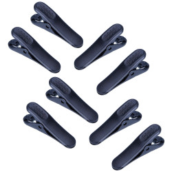 Hållare till hörlurssladd - hörlursklämma - 8-pack - Svart [Large]