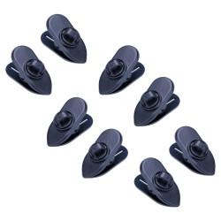 Hållare till hörlurssladd - hörlursklämma - 8-pack - Svart [Small]
