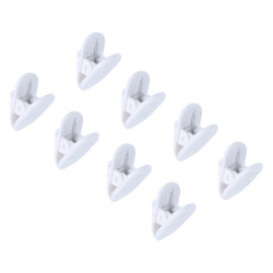 Hållare till hörlurssladd - hörlursklämma - 8-pack - Vit [Small]