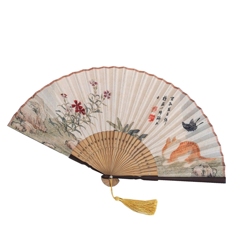 Solfjäder - Fjärilar med blommor [M24] - Brun