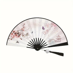Solfjäder - Stor 26cm - M08 - Fjärilar Cherry Blossom