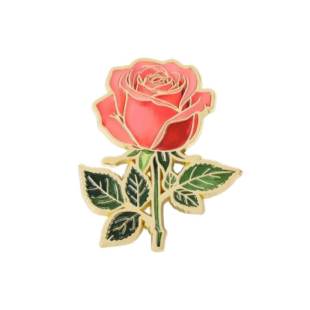 Brosch - Pin - Blomma - Ros - Rosa