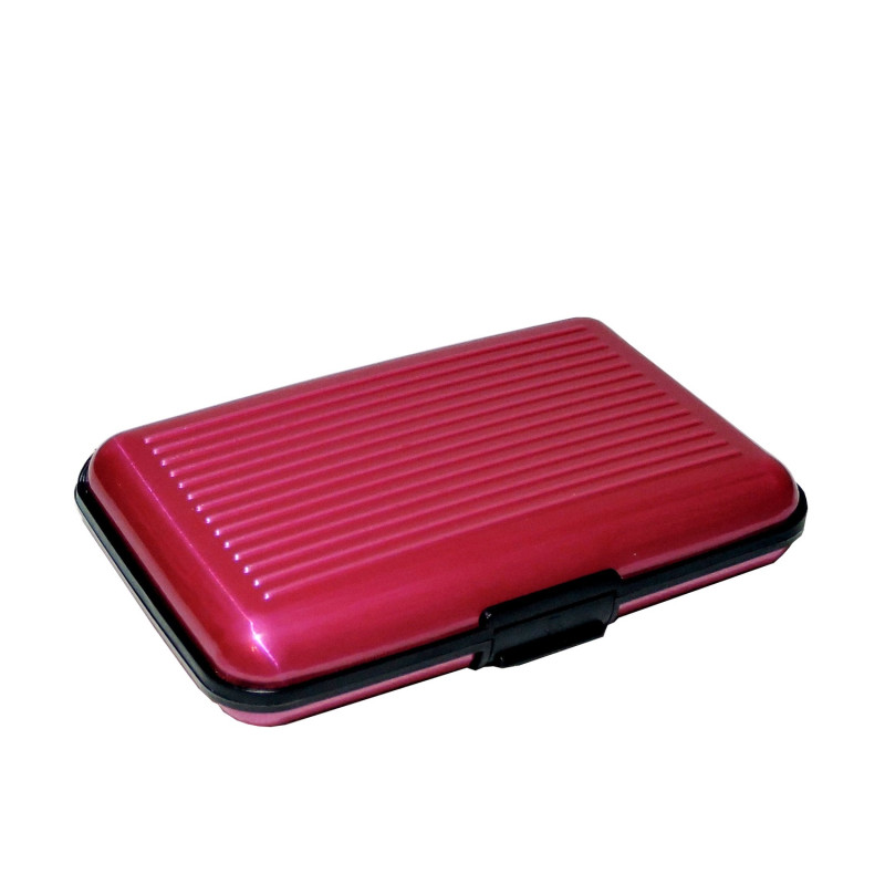 Korthållaren Resväska - Rosa Rosenröd räfflad - Plånbok