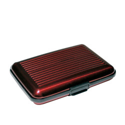 Korthållaren Resväska - Röd räfflad - Plånbok