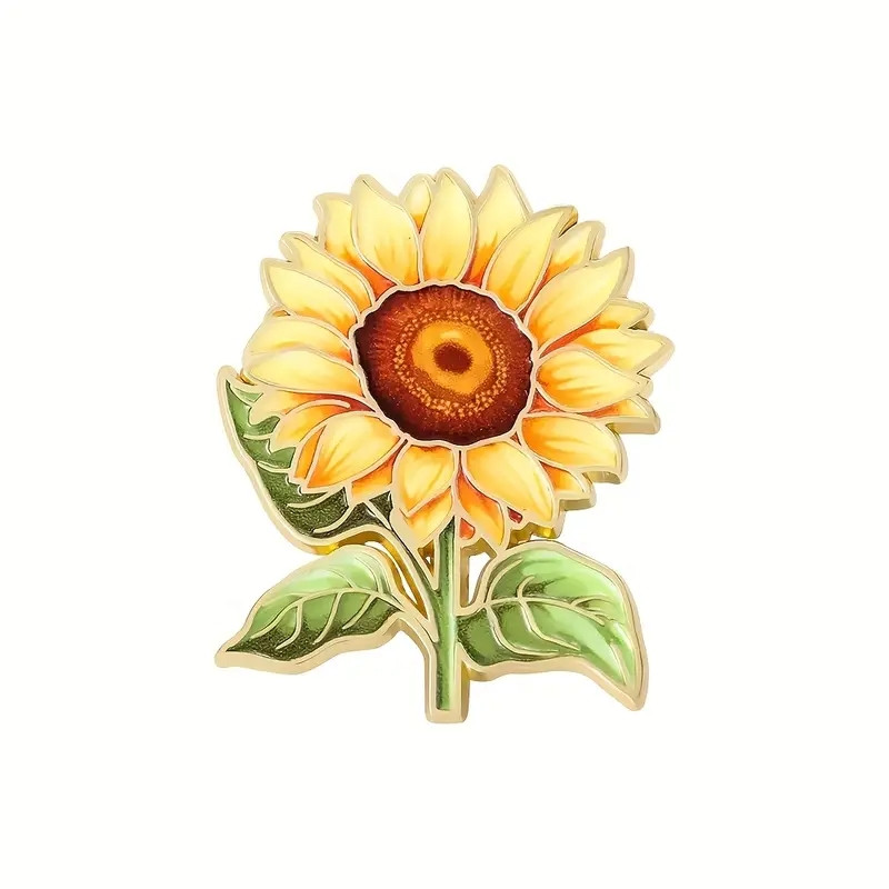 Brosch - Pin - Blomma - Solros