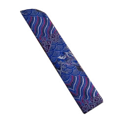 Solfjäderfodral med broderat mönster - Blå/vit/röd