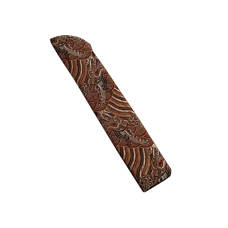 Solfjäderfodral med broderat mönster - Brun/orange/gul