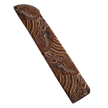 Solfjäderfodral med broderat mönster - Brun/orange/gul