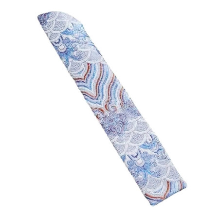 Solfjäderfodral med broderat mönster - Vit/röd/blå