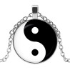 Halssmycke i glas med motiv [K10] - Yin och Yang