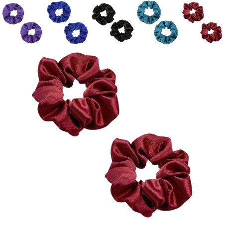 Hårsnodd - Scrunchie - Satin - 9cm - Dubbelpack - Flera färgval