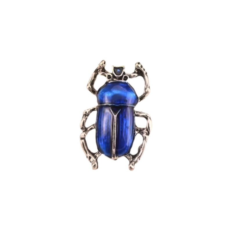Brosch - Kungsblå skalbagge - Skarabé
