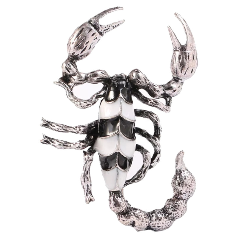 Brosch - Svart skorpion [Silver]