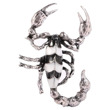 Brosch - Svart skorpion [Silver]